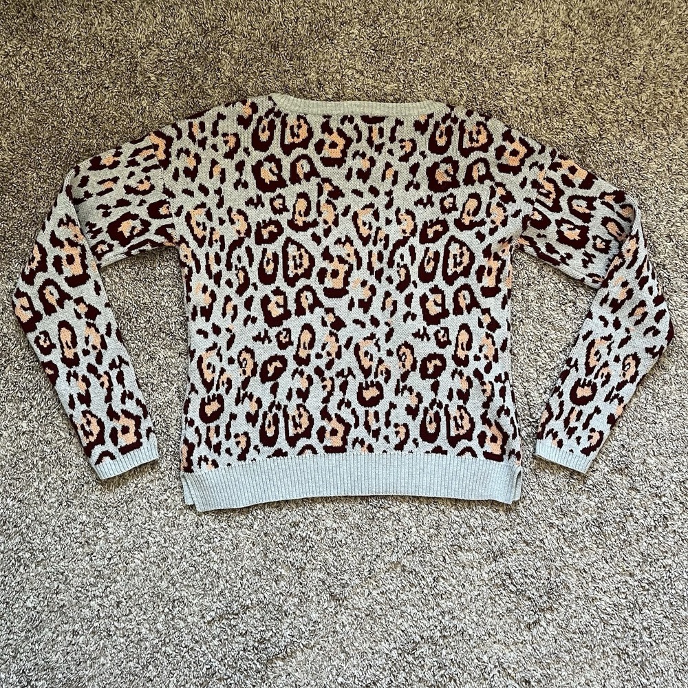 Maison Jules Sweater Women's Small Animal Print Long Sleeve - Picture 2 of 7